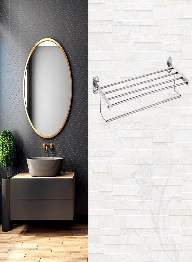 فورتون رف مناشف من الفولاذ المقاوم للصدأ من فورتشن، عيار 304، بطول 24 بوصة، مع قضيب تعليق | رف مناشف يدوي يُثبت على الحائط للمطبخ والحمام | علاقة مناشف | حامل مناشف | ملحقات حمام (عبوة من قطعتين) - Image 4